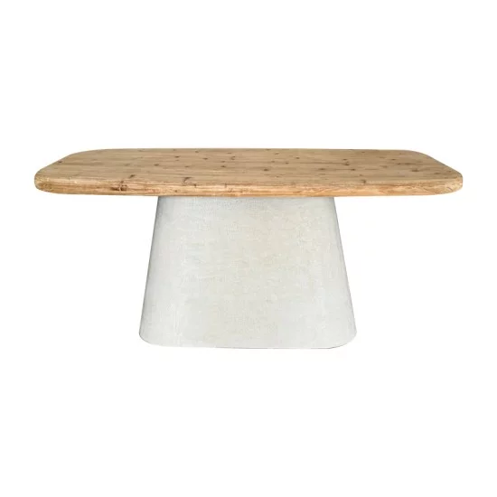 Τραπέζι Fessen  ξύλο ελάτου-mdf oak-λευκό 180x90x78εκ
