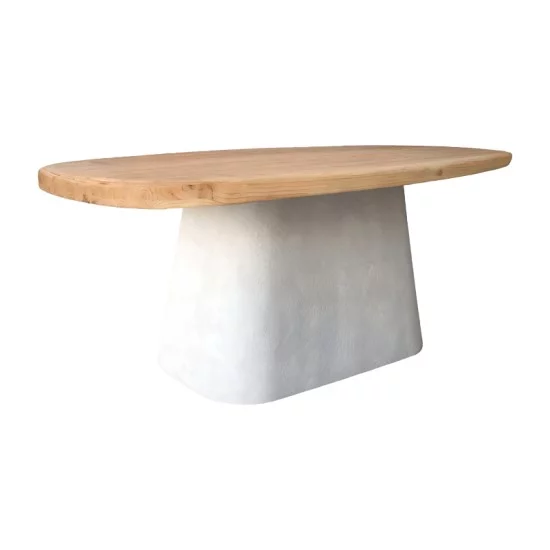 Τραπέζι Fessen  ξύλο ελάτου-mdf oak-λευκό 180x90x78εκ