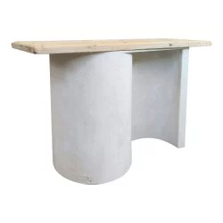 Κονσόλα Jeckie  ξύλο ελάτου-mdf oak-λευκό 120x38x80εκ