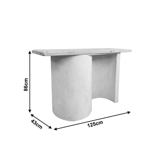 Κονσόλα Jeckie  ξύλο ελάτου-mdf oak-λευκό 120x38x80εκ