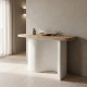 Κονσόλα Jeckie  ξύλο ελάτου-mdf oak-λευκό 120x38x80εκ