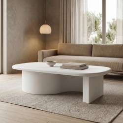 Τραπέζι σαλονιού Verven  mdf λευκό 120x60x32εκ