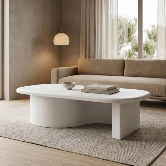 Τραπέζι σαλονιού Verven  mdf λευκό 120x60x32εκ