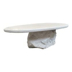 Τραπέζι σαλονιού Zinol  mdf-polyresin λευκό 105x62x32εκ
