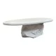 Τραπέζι σαλονιού Zinol  mdf-polyresin λευκό 105x62x32εκ