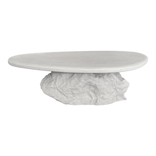 Τραπέζι σαλονιού Zinol  mdf-polyresin λευκό 105x62x32εκ