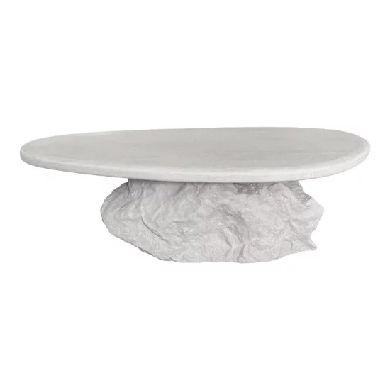Τραπέζι σαλονιού Zinol  mdf-polyresin λευκό 105x62x32εκ