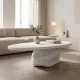 Τραπέζι σαλονιού Zinol  mdf-polyresin λευκό 105x62x32εκ