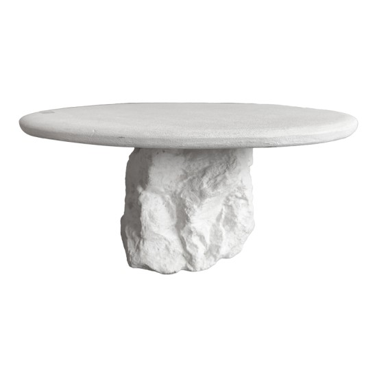 Τραπέζι σαλονιού Zinol  mdf-polyresin λευκό Φ80x36εκ