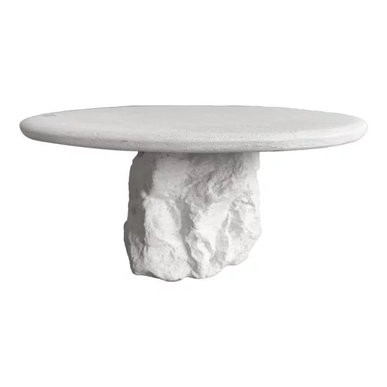 Τραπέζι σαλονιού Zinol  mdf-polyresin λευκό Φ77x36εκ