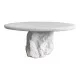 Τραπέζι σαλονιού Zinol  mdf-polyresin λευκό Φ77x36εκ
