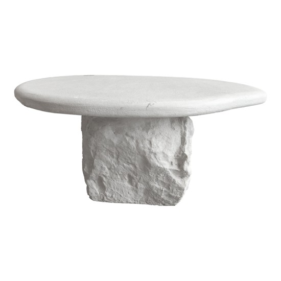 Τραπέζι σαλονιού Zinol  mdf-polyresin λευκό Φ80x36εκ
