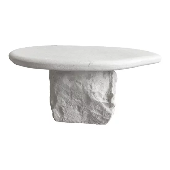 Τραπέζι σαλονιού Zinol  mdf-polyresin λευκό Φ77x36εκ