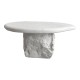 Τραπέζι σαλονιού Zinol  mdf-polyresin λευκό Φ80x36εκ
