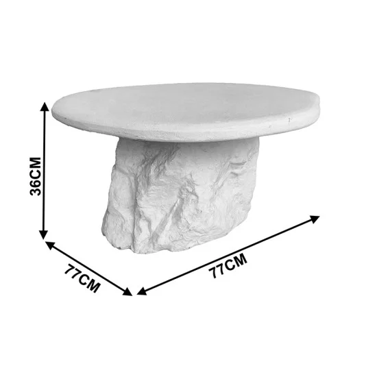 Τραπέζι σαλονιού Zinol  mdf-polyresin λευκό Φ77x36εκ