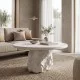 Τραπέζι σαλονιού Zinol  mdf-polyresin λευκό Φ77x36εκ