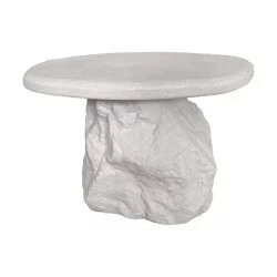 Βοηθητικό τραπέζι Zinol  mdf-polyresin λευκό Φ58x41εκ