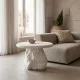 Βοηθητικό τραπέζι Zinol  mdf-polyresin λευκό Φ58x41εκ