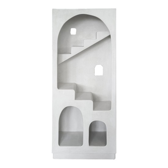 Βιβλιοθήκη-ραφιέρα Boolten  mdf λευκό 80x38x190εκ