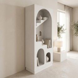 Βιβλιοθήκη-ραφιέρα Boolten  mdf λευκό 80x38x190εκ