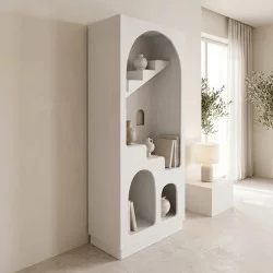 Βιβλιοθήκη-ραφιέρα Boolten  mdf λευκό 80x38x190εκ