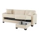 Γωνιακός καναπές-κρεβάτι αναστρέψιμος Stashio  ύφασμα κρεμ 202x143x84εκ