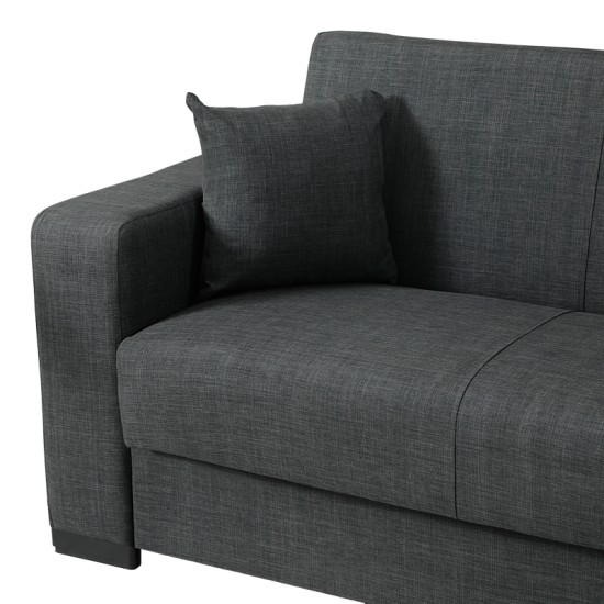 Γωνιακός καναπές-κρεβάτι αναστρέψιμος Dumma  ύφασμα ανθρακί 226x148x86εκ