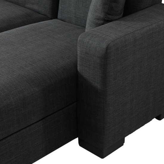 Γωνιακός καναπές-κρεβάτι αναστρέψιμος Dumma  ύφασμα ανθρακί 226x148x86εκ