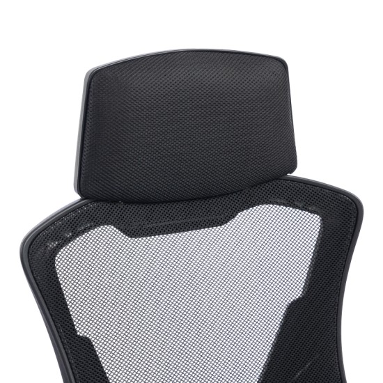 Καρέκλα γραφείου διευθυντή με υποπόδιο Meton  mesh χρώμα μαύρο 48x60x118-128εκ
