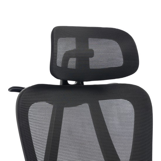 Καρέκλα γραφείου διευθυντή Exeter  mesh χρώμα μαύρο 50x58x119-129εκ