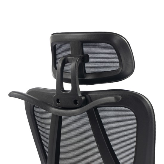 Καρέκλα γραφείου διευθυντή Exeter  mesh χρώμα μαύρο 50x58x119-129εκ