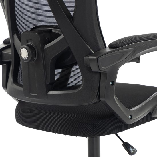 Καρέκλα γραφείου διευθυντή Exeter  mesh χρώμα μαύρο 50x58x119-129εκ