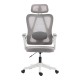 Καρέκλα γραφείου διευθυντή Exeter  λευκή - mesh γκρι 50x58x119-129εκ