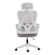 Καρέκλα γραφείου διευθυντή Exeter  λευκή - mesh γκρι 50x58x119-129εκ