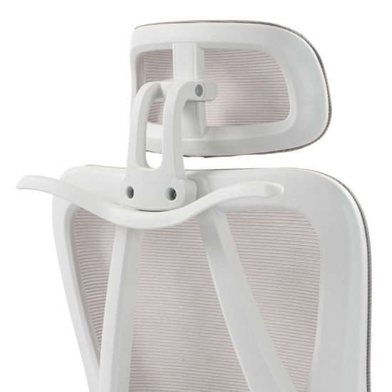 Καρέκλα γραφείου διευθυντή Exeter  λευκή - mesh γκρι 50x58x119-129εκ