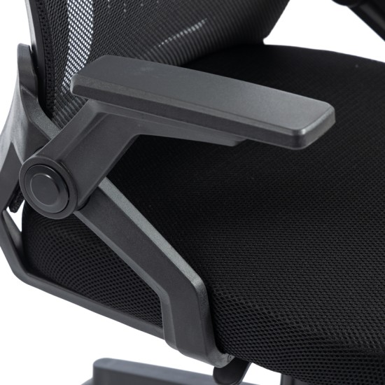 Καρέκλα γραφείου εργασίας Penza  mesh χρώμα μαύρο 48x58x92-102εκ