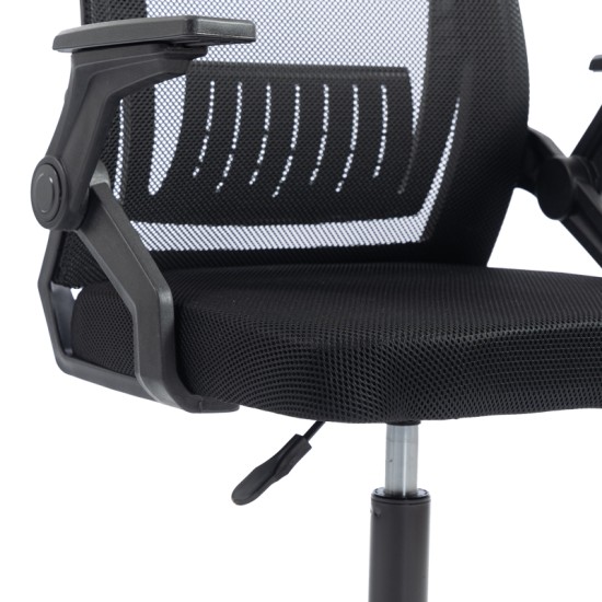 Καρέκλα γραφείου εργασίας Penza  mesh χρώμα μαύρο 48x58x92-102εκ