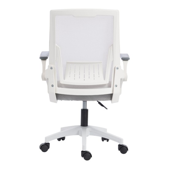 Καρέκλα γραφείου εργασίας Penza  λευκή - mesh γκρι 48x58x92-102εκ