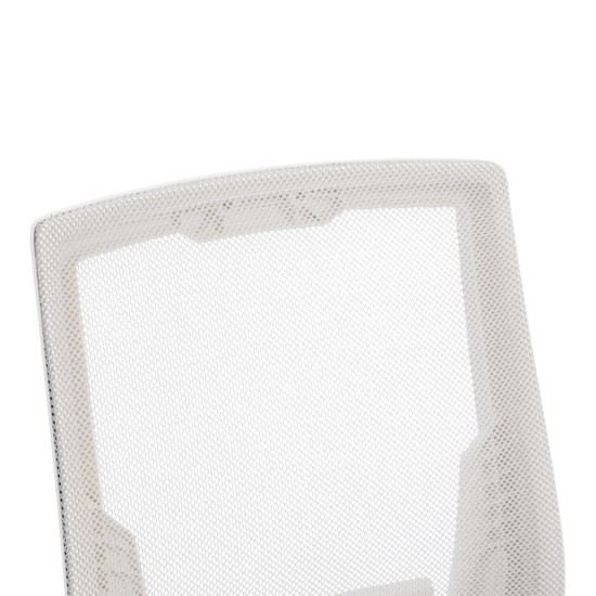 Καρέκλα γραφείου εργασίας Penza  λευκή - mesh γκρι 48x58x92-102εκ