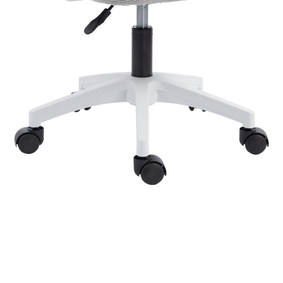 Καρέκλα γραφείου εργασίας Penza  λευκή - mesh γκρι 48x58x92-102εκ