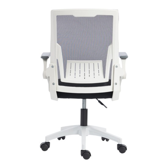 Καρέκλα γραφείου εργασίας Penza  λευκή - mesh μαυρο 48x58x92-102εκ