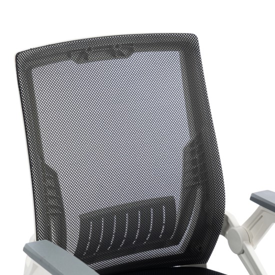 Καρέκλα γραφείου εργασίας Penza  λευκή - mesh μαυρο 48x58x92-102εκ