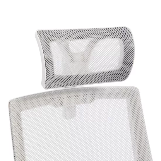 Καρέκλα γραφείου Plymot  λευκή - mesh γκρι 48x58x112-122εκ