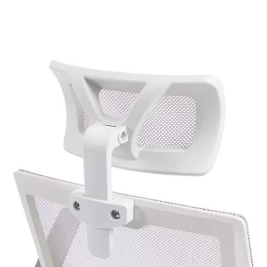 Καρέκλα γραφείου Plymot  λευκή - mesh γκρι 48x58x112-122εκ