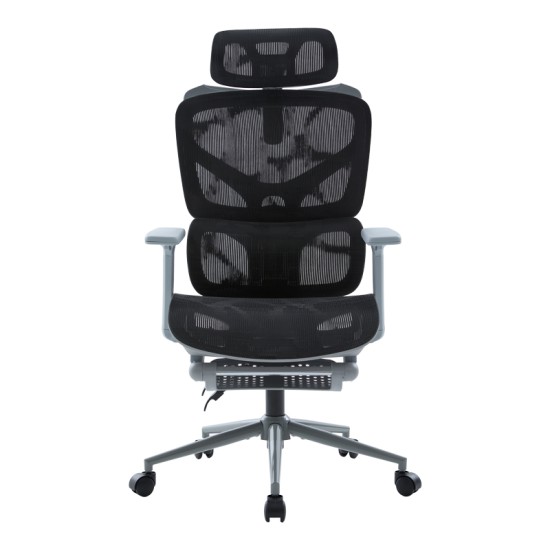 Καρέκλα γραφείου διευθυντη Vigo  γκρι- mesh μαύρο 52x70x118-124εκ