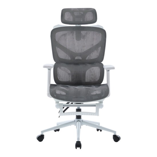 Καρέκλα γραφείου διευθυντη Vigo  λευκό- mesh γκρι 52x70x118-124εκ