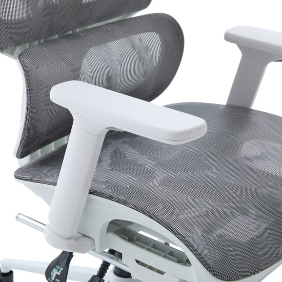 Καρέκλα γραφείου διευθυντη Vigo  λευκό- mesh γκρι 52x70x118-124εκ