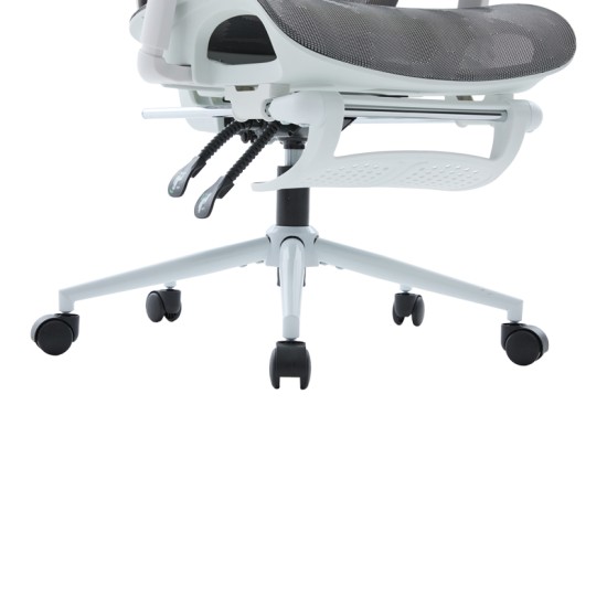 Καρέκλα γραφείου διευθυντη Vigo  λευκό- mesh γκρι 52x70x118-124εκ