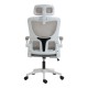 Καρέκλα γραφείου διευθυντή Mainz  λευκή mesh γκρι 50x60x112-122εκ