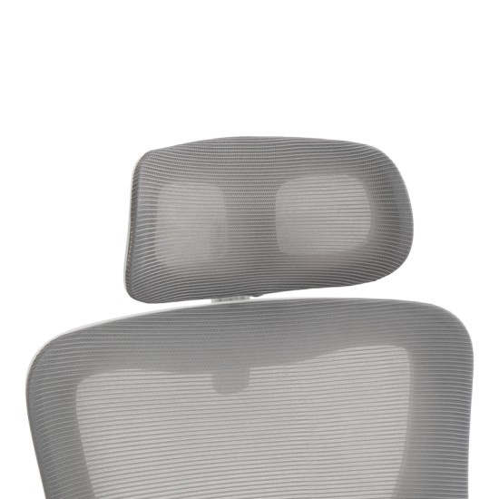 Καρέκλα γραφείου διευθυντή Mainz  λευκή mesh γκρι 50x60x112-122εκ